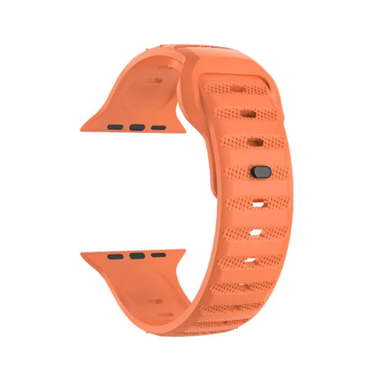 For Apple Watch 5 40mm Dot Texture Fluororubber Watch Band(Orange) - Watch Bands by PMC Jewellery | Online Shopping South Africa | PMC Jewellery