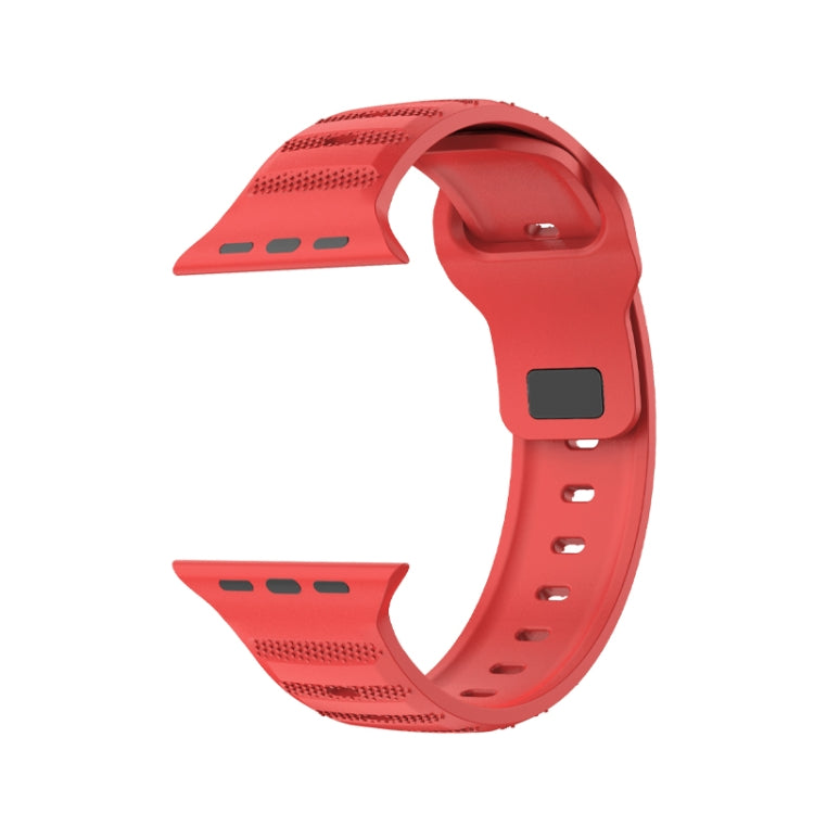 For Apple Watch 5 40mm Dot Texture Fluororubber Watch Band(Red) - Watch Bands by PMC TechLife | Online Shopping South Africa | PMC TechLife