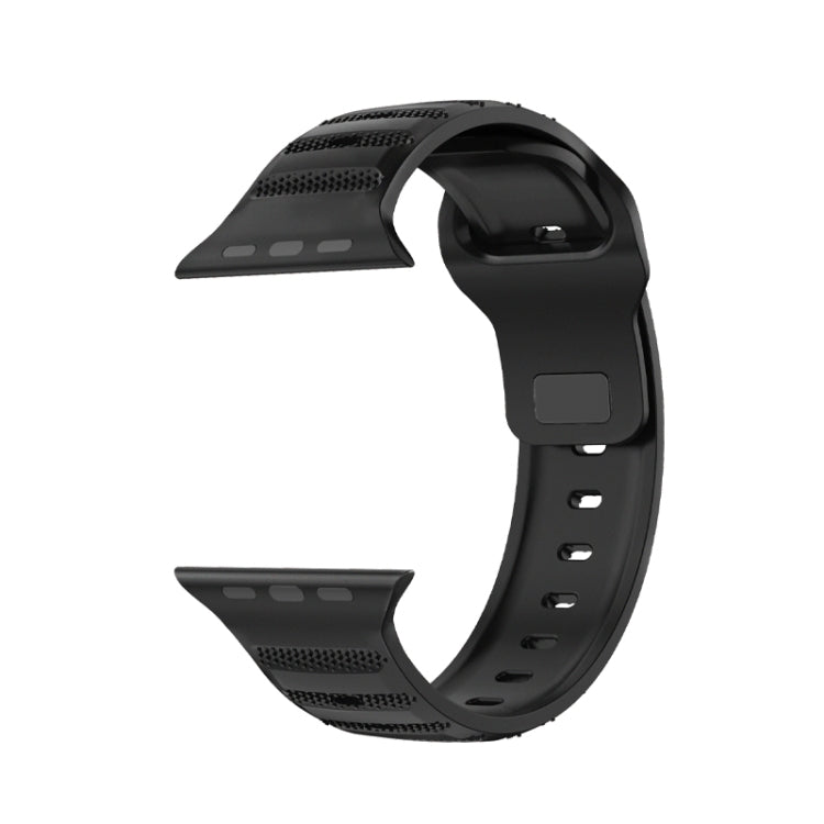 For Apple Watch 4 44mm Dot Texture Fluororubber Watch Band(Black) - Watch Bands by PMC TechLife | Online Shopping South Africa | PMC TechLife