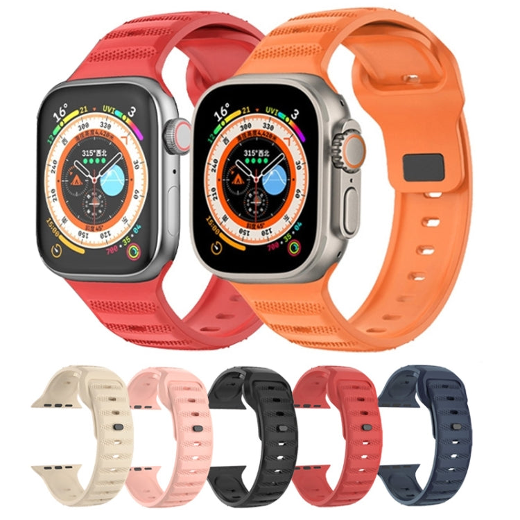 For Apple Watch SE 44mm Dot Texture Fluororubber Watch Band(Starlight) - Watch Bands by PMC TechLife | Online Shopping South Africa | PMC TechLife