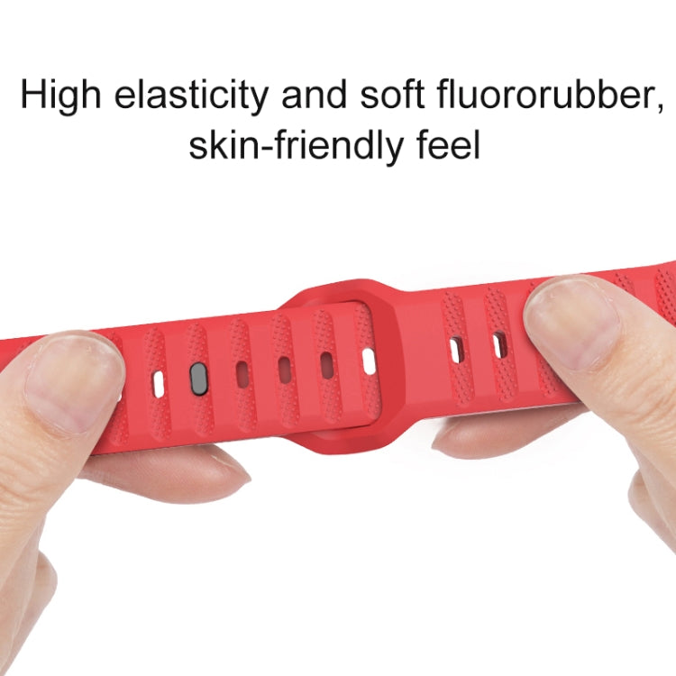 For Apple Watch 42mm Dot Texture Fluororubber Watch Band(Black) - Watch Bands by PMC TechLife | Online Shopping South Africa | PMC TechLife