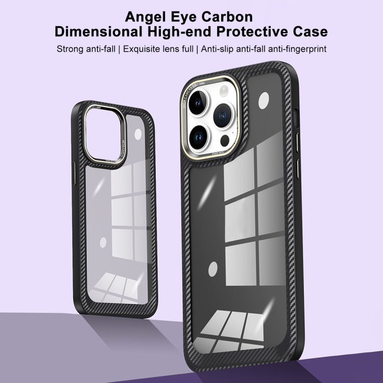 For iPhone 12 Pro Max Carbon Fiber Transparent Back Panel Phone Case(Black + Transparent Black) - iPhone 12 Pro Max Cases by PMC Jewellery | Online Shopping South Africa | PMC Jewellery