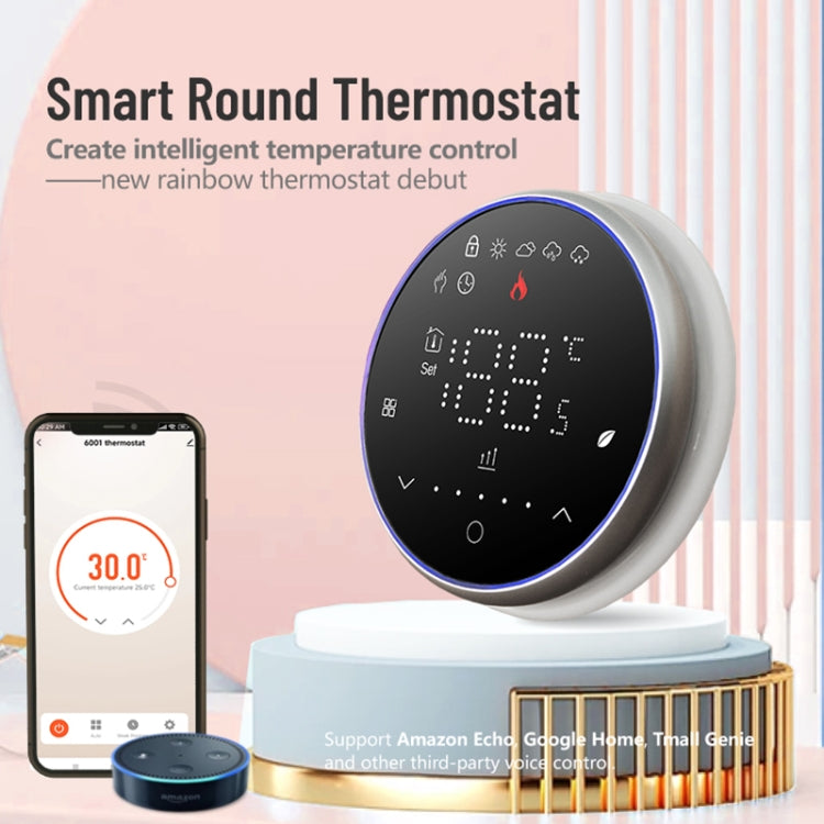 BHT-6001GAL 95-240V AC 5A Smart Round Thermostat Water Heating LED Thermostat Without WiFi(White) - Thermostat & Thermometer by PMC Jewellery | Online Shopping South Africa | PMC Jewellery