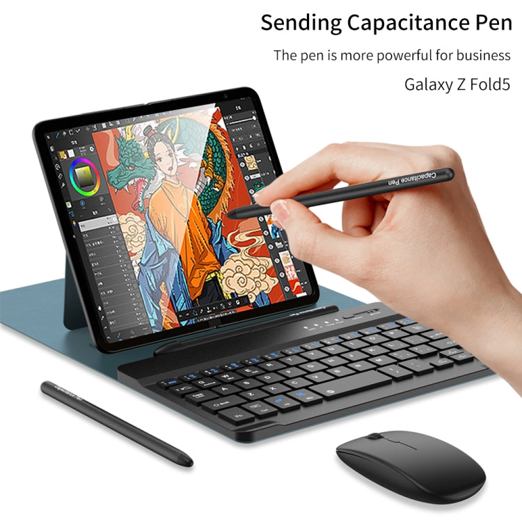 For Samsung Galaxy Z Fold5 GKK Gear Adjustment Bluetooth Keyboard Leather Case with Pen + Keyboard + Mouse + Case(Black) - Samsung Keyboard by GKK | Online Shopping South Africa | PMC TechLife