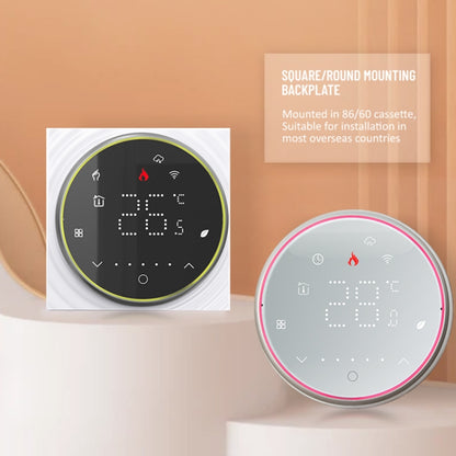 BHT-6001GBLW 95-240V AC 16A Smart Round Thermostat Electric Heating LED Thermostat With WiFi(Black) - Thermostat & Thermometer by PMC Jewellery | Online Shopping South Africa | PMC Jewellery