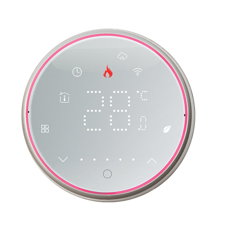 BHT-6001GCLW 95-240V AC 5A Smart Round Thermostat Boiler Heating LED Thermostat With WiFi(White) - Thermostat & Thermometer by PMC Jewellery | Online Shopping South Africa | PMC Jewellery