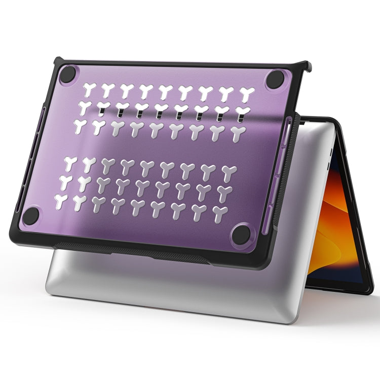 For MacBook Pro 13.3 inch A2338 Translucent Laptop Protective Case(Transparent Purple) - MacBook Pro Cases by PMC TechLife | Online Shopping South Africa | PMC TechLife