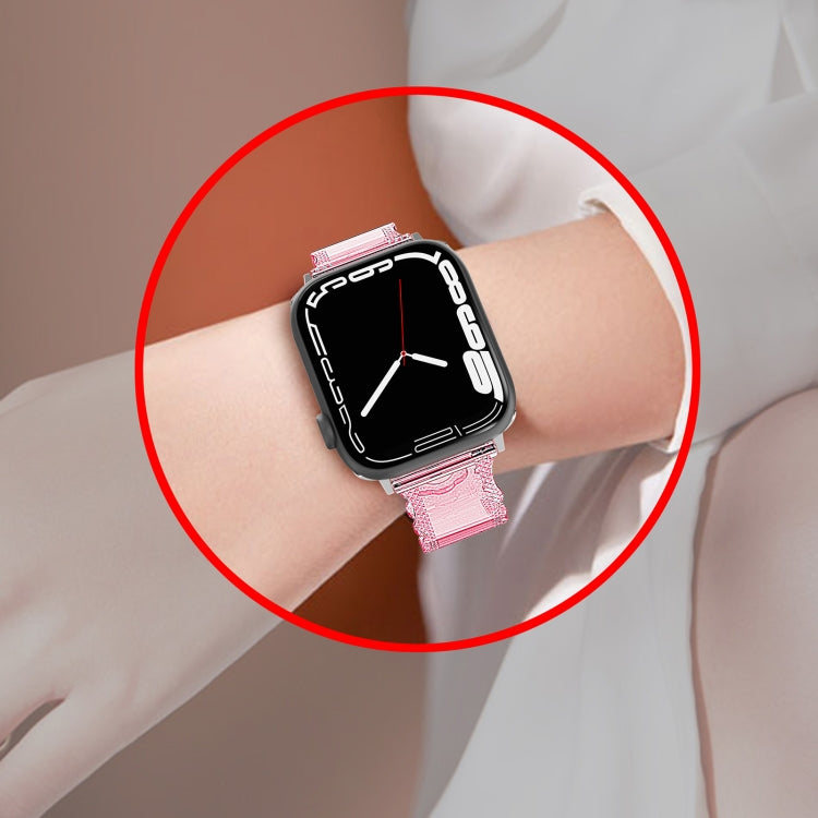 For Apple Watch 3 42mm Diamond Texture Lace Clear TPU Watch Band(Black) - Watch Bands by PMC TechLife | Online Shopping South Africa | PMC TechLife