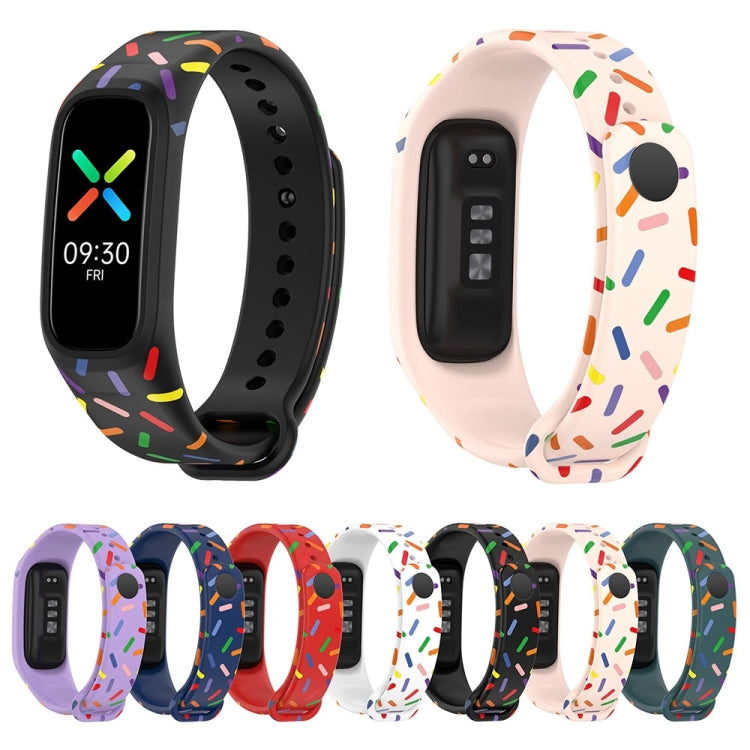 For OPPO Band Sports Rainbow Dots Silicone Watch Band(Dark Green) -  by PMC Jewellery | Online Shopping South Africa | PMC Jewellery