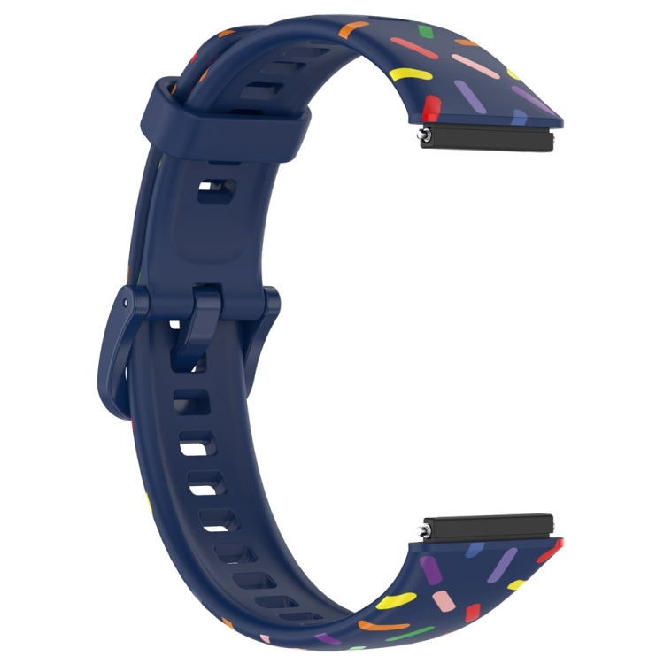 For Huawei Band 7 Sports Rainbow Dots Silicone Watch Band(Midnight Blue) - Watch Bands by PMC Jewellery | Online Shopping South Africa | PMC Jewellery