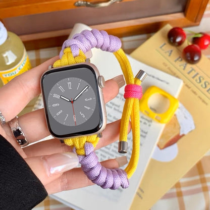 For Apple Watch SE 40mm Twist Knotted Nylon Watch Band(Purple Yellow) - Watch Bands by PMC Jewellery | Online Shopping South Africa | PMC Jewellery