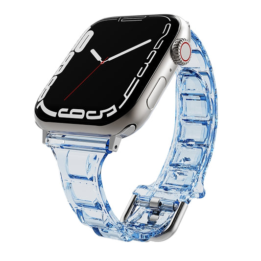 For Apple Watch 8 41mm Cube Airbag Clear TPU Watch Band(Blue) - Watch Bands by PMC Jewellery | Online Shopping South Africa | PMC Jewellery