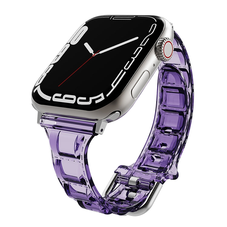 For Apple Watch 8 45mm Cube Airbag Clear TPU Watch Band(Pink) - Watch Bands by PMC Jewellery | Online Shopping South Africa | PMC Jewellery