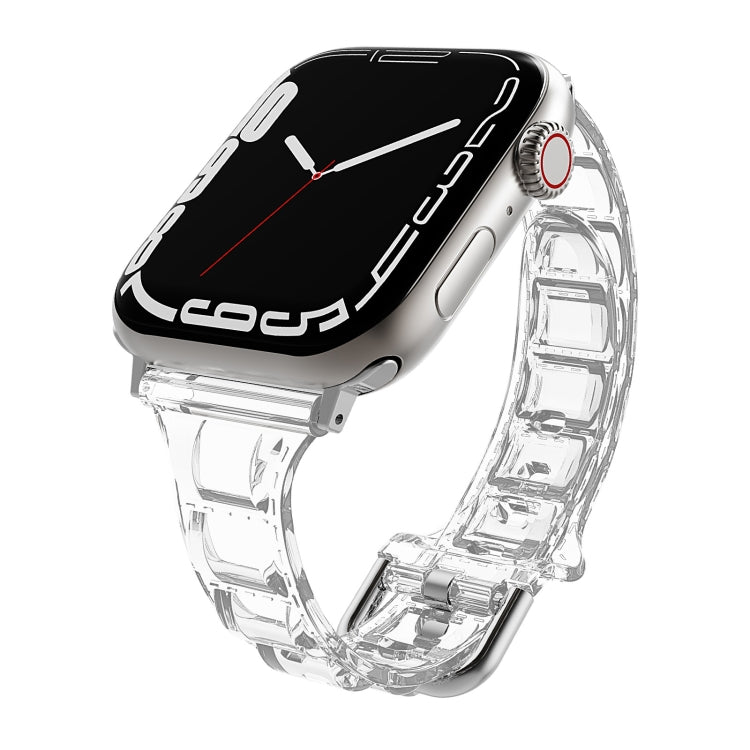 For Apple Watch 7 45mm Cube Airbag Clear TPU Watch Band(Transparent) - Watch Bands by PMC TechLife | Online Shopping South Africa | PMC TechLife