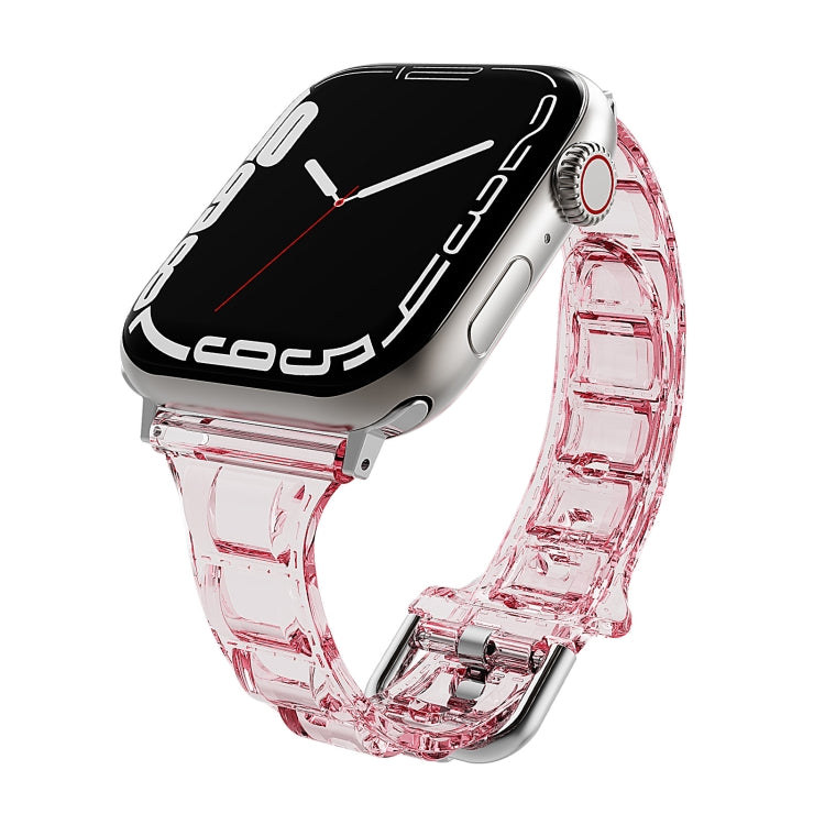 For Apple Watch 6 44mm Cube Airbag Clear TPU Watch Band(Red) - Watch Bands by PMC TechLife | Online Shopping South Africa | PMC TechLife