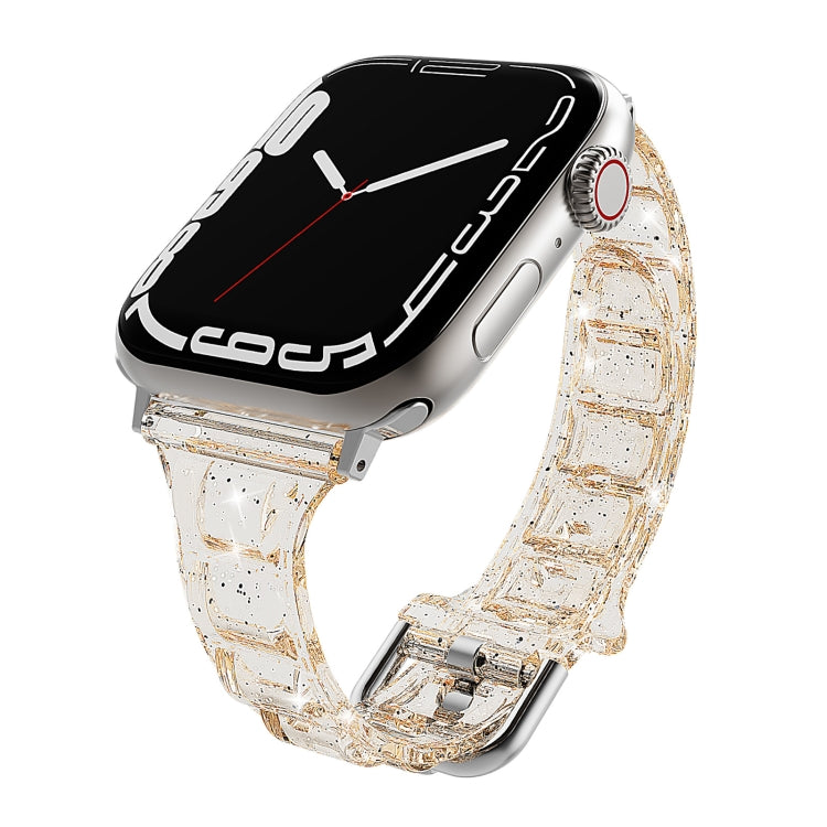 For Apple Watch 42mm Cube Airbag Clear TPU Watch Band(Gold) - Watch Bands by PMC TechLife | Online Shopping South Africa | PMC TechLife