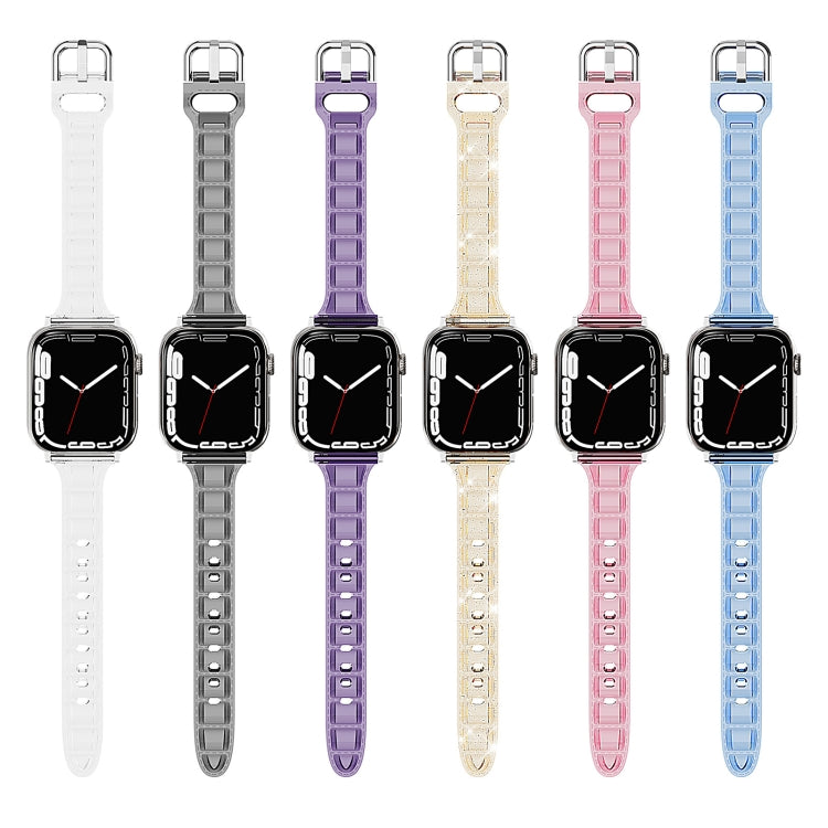 For Apple Watch 42mm Cube Airbag Clear TPU Watch Band(Pink) - Watch Bands by PMC Jewellery | Online Shopping South Africa | PMC Jewellery