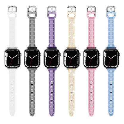 For Apple Watch SE 2022 44mm Cube Airbag Clear TPU Watch Band(Gold) - Watch Bands by PMC Jewellery | Online Shopping South Africa | PMC Jewellery