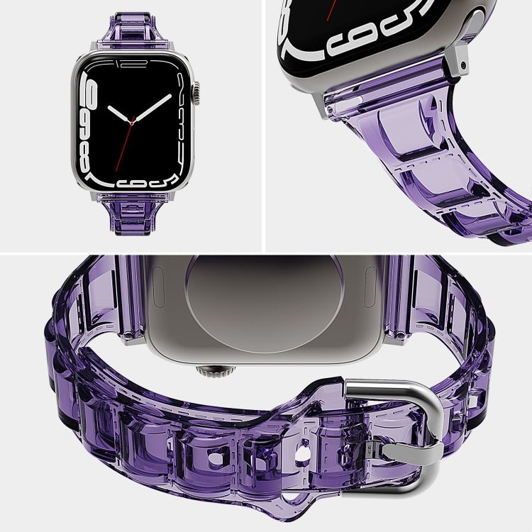 For Apple Watch 42mm Cube Airbag Clear TPU Watch Band(Blue) - Watch Bands by PMC TechLife | Online Shopping South Africa | PMC TechLife