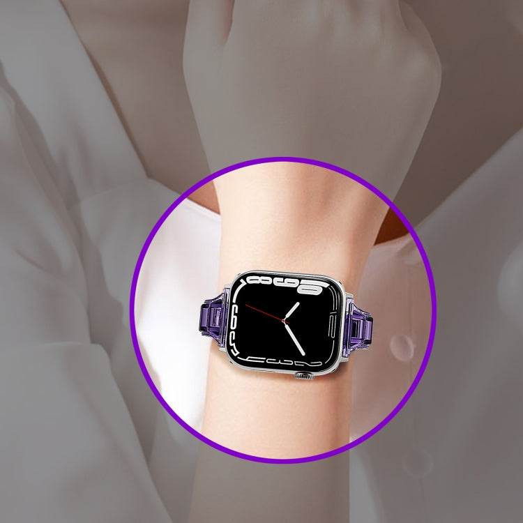 For Apple Watch 4 44mm Cube Airbag Clear TPU Watch Band(Gold) - Watch Bands by PMC TechLife | Online Shopping South Africa | PMC TechLife