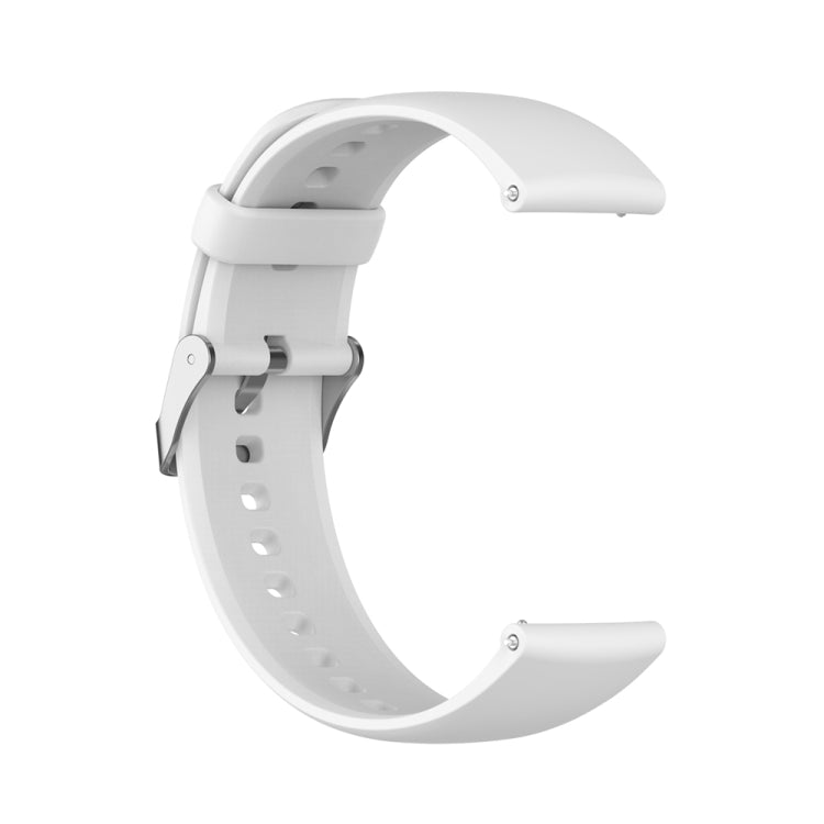 For Huawei Watch 4 / Watch 4 Pro Solid Color Silicone Stainless Steel Silver Buckle Watch Band(White) - Watch Bands by PMC Jewellery | Online Shopping South Africa | PMC Jewellery