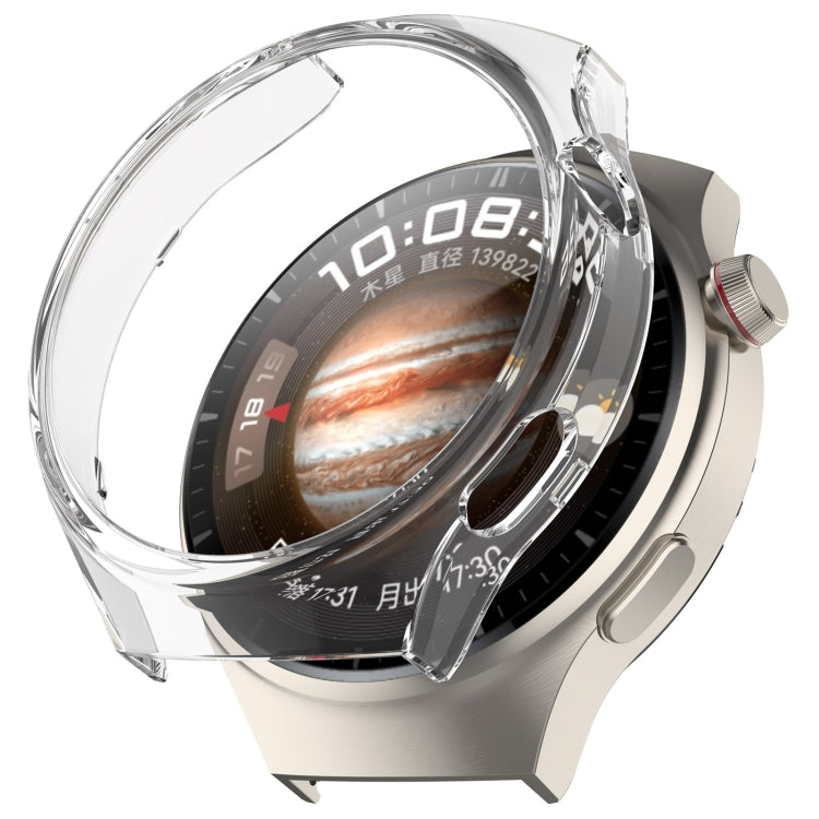 For Huawei Watch 4 Pro Half Coverage Hollowed Watch Protective Case + Hydrogel Film Set(Transparent White) - Watch Cases by PMC TechLife | Online Shopping South Africa | PMC TechLife