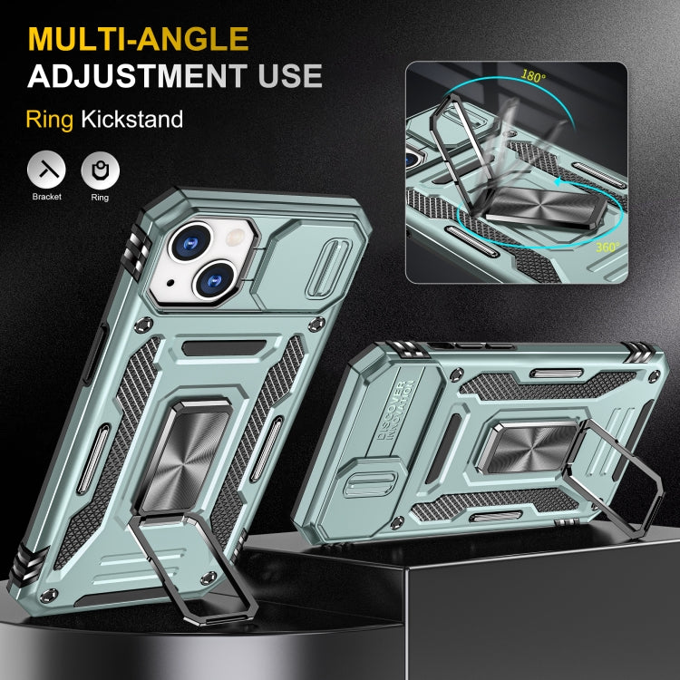For iPhone 15 Armor PC + TPU Camera Shield Phone Case(Alpine Green) - free shipping - PMC TechLife - Order now!