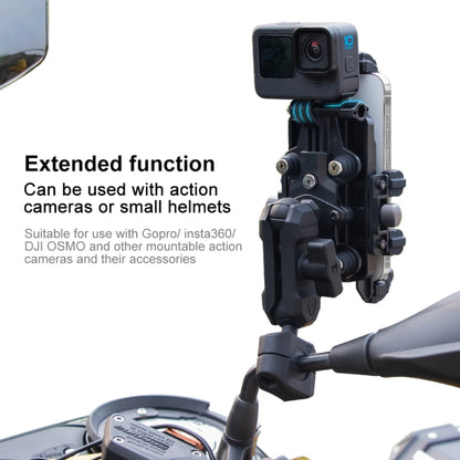 MOTOSLG Crab Motorcycle Phone Clamp Bracket M10 Ballhead Mount(Black) - Holder by MOTOLSG | Online Shopping South Africa | PMC Jewellery | Buy Now Pay Later Mobicred