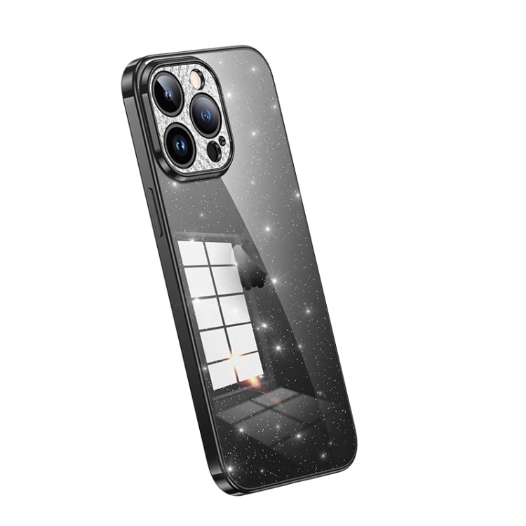 For iPhone 14 Pro SULADA Electroplated Transparent Glittery TPU Phone Case(Black) - free shipping - PMC TechLife - Order now!