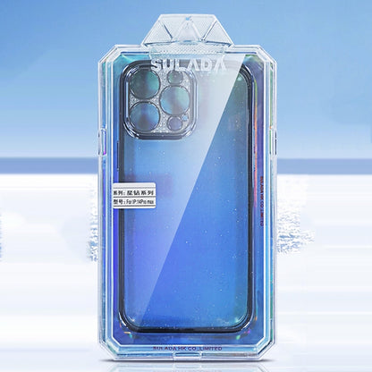 For iPhone 11 SULADA Electroplated Transparent Glittery TPU Phone Case(Blue) - iPhone 11 Cases by SULADA | Online Shopping South Africa | PMC Jewellery