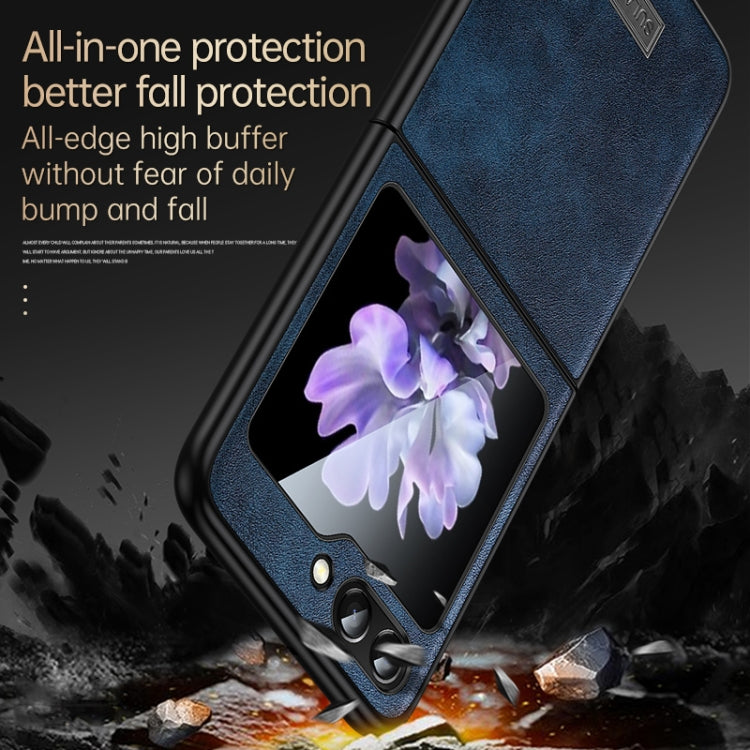 For Samsung Galaxy Z Flip5 SULADA Shockproof TPU + Handmade Leather Phone Case(Brown) - Galaxy Z Flip5 Cases by SULADA | Online Shopping South Africa | PMC TechLife | Buy Now Pay Later Mobicred