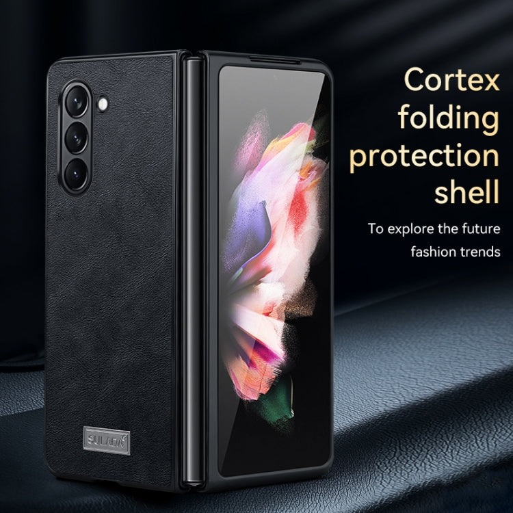 For Samsung Galaxy Z Fold5 SULADA Shockproof TPU + Handmade Leather Phone Case(Red) - Galaxy Z Fold5 Cases by SULADA | Online Shopping South Africa | PMC TechLife