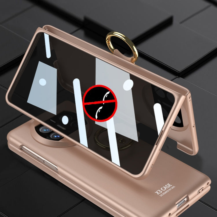 For Huawei Mate X3 GKK Privacy Ultra-thin PC Full Coverage Phone Case with Ring Holder(Black) - Huawei Cases by GKK | Online Shopping South Africa | PMC Jewellery
