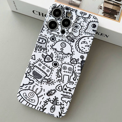 For iPhone 14 Pro Painted Pattern Precise Hole PC Phone Case(Block Monster) - iPhone 14 Pro Cases by PMC Jewellery | Online Shopping South Africa | PMC Jewellery