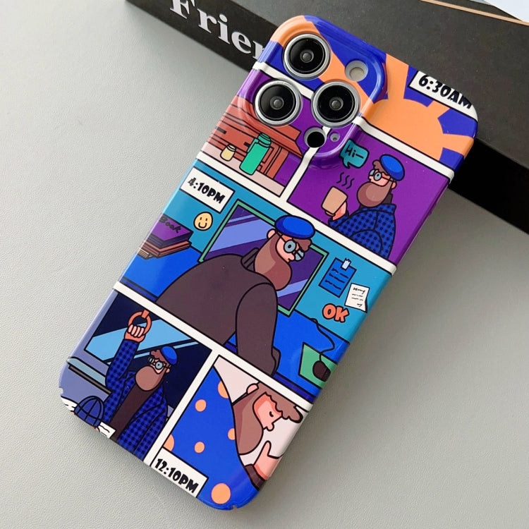 For iPhone 14 Pro Max Painted Pattern Precise Hole PC Phone Case(Working Uncle) - iPhone 14 Pro Max Cases by PMC TechLife | Online Shopping South Africa | PMC TechLife