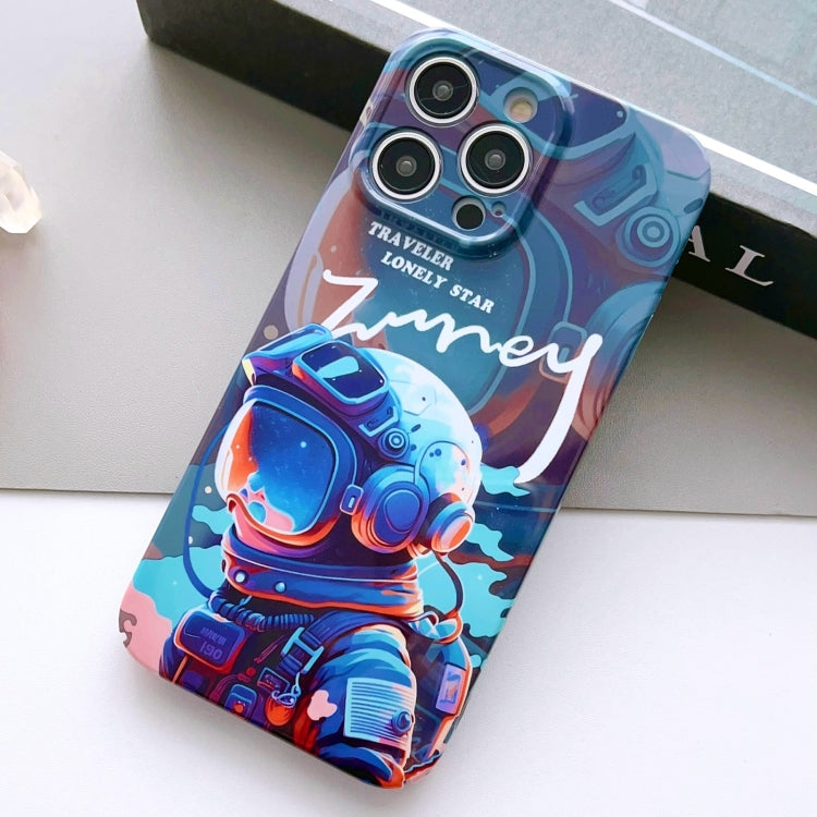 For iPhone 13 Pro Max Painted Pattern Precise Hole PC Phone Case(Blue Paint Astronaut) - iPhone 13 Pro Max Cases by PMC Jewellery | Online Shopping South Africa | PMC Jewellery