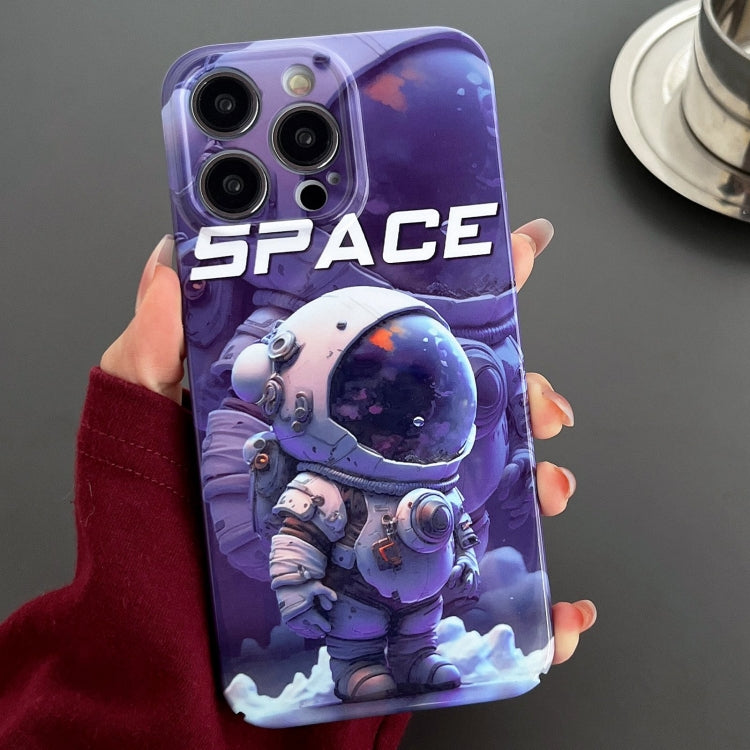 For iPhone 13 Pro Max Painted Pattern Precise Hole PC Phone Case(Purple Astronaut) - iPhone 13 Pro Max Cases by PMC Jewellery | Online Shopping South Africa | PMC Jewellery