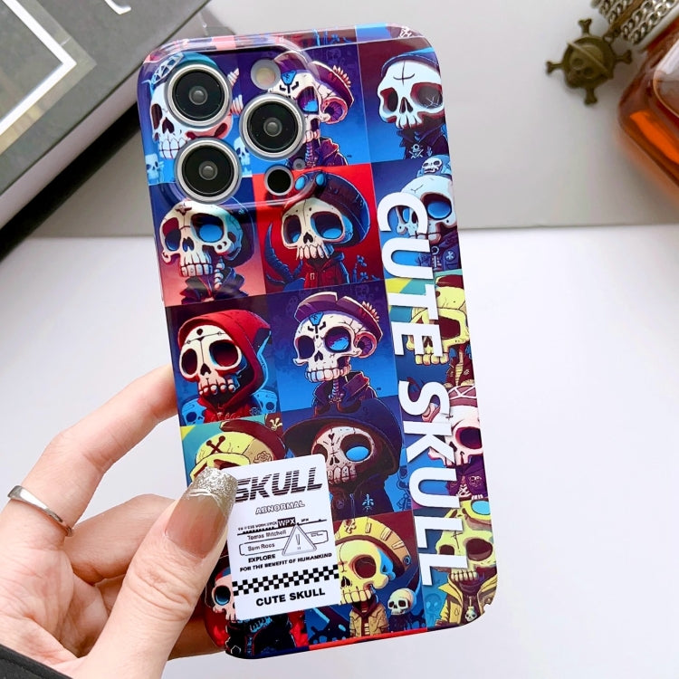 For iPhone 13 Pro Max Painted Pattern Precise Hole PC Phone Case(Cute Skull) - iPhone 13 Pro Max Cases by PMC Jewellery | Online Shopping South Africa | PMC Jewellery