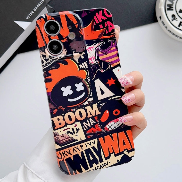 For iPhone 11 Painted Pattern Precise Hole PC Phone Case(Orange Comics) - iPhone 11 Cases by PMC Jewellery | Online Shopping South Africa | PMC Jewellery