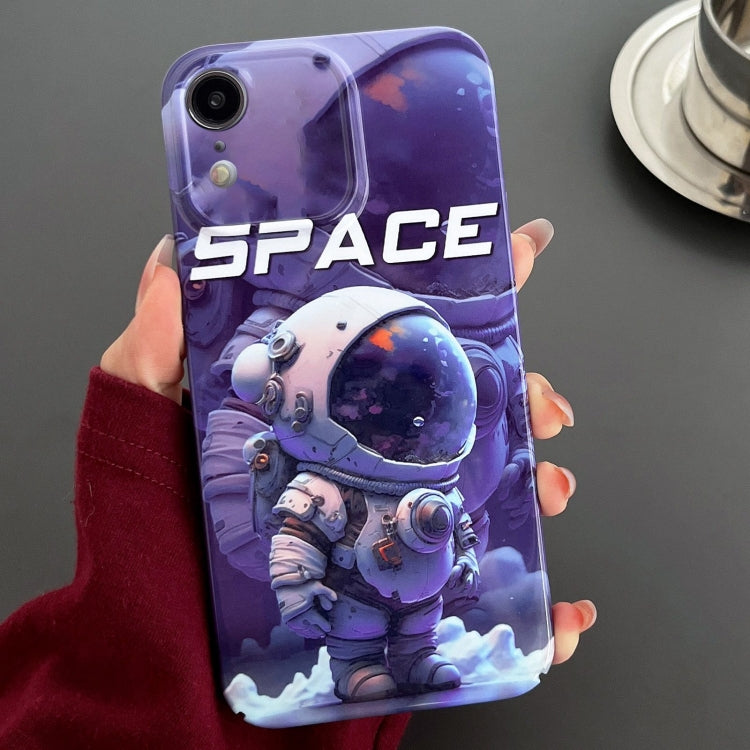 For iPhone XR Painted Pattern Precise Hole PC Phone Case(Purple Astronaut) - More iPhone Cases by PMC Jewellery | Online Shopping South Africa | PMC Jewellery