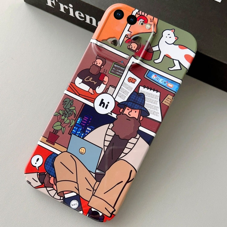 For iPhone 8 Plus / 7 Plus Painted Pattern Precise Hole PC Phone Case(Holiday Uncle) - More iPhone Cases by PMC TechLife | Online Shopping South Africa | PMC TechLife