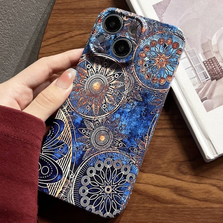 For iPhone 15 Plus Painted Pattern Precise Hole PC Phone Case(Abstract Flower) - free shipping - PMC TechLife - Order now!