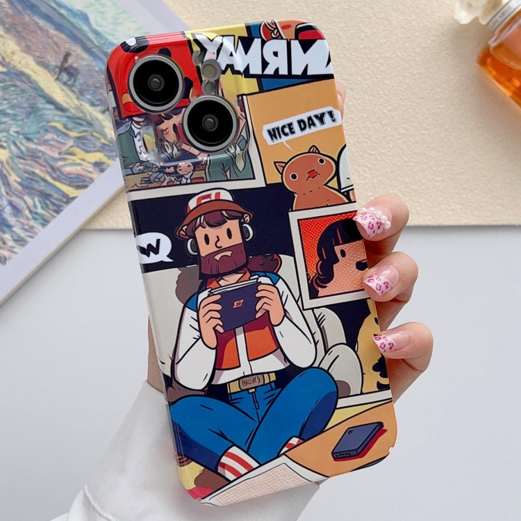 For iPhone 15 Plus Painted Pattern Precise Hole PC Phone Case(Vacationer) - iPhone 15 Plus Cases by PMC TechLife | Online Shopping South Africa | PMC TechLife