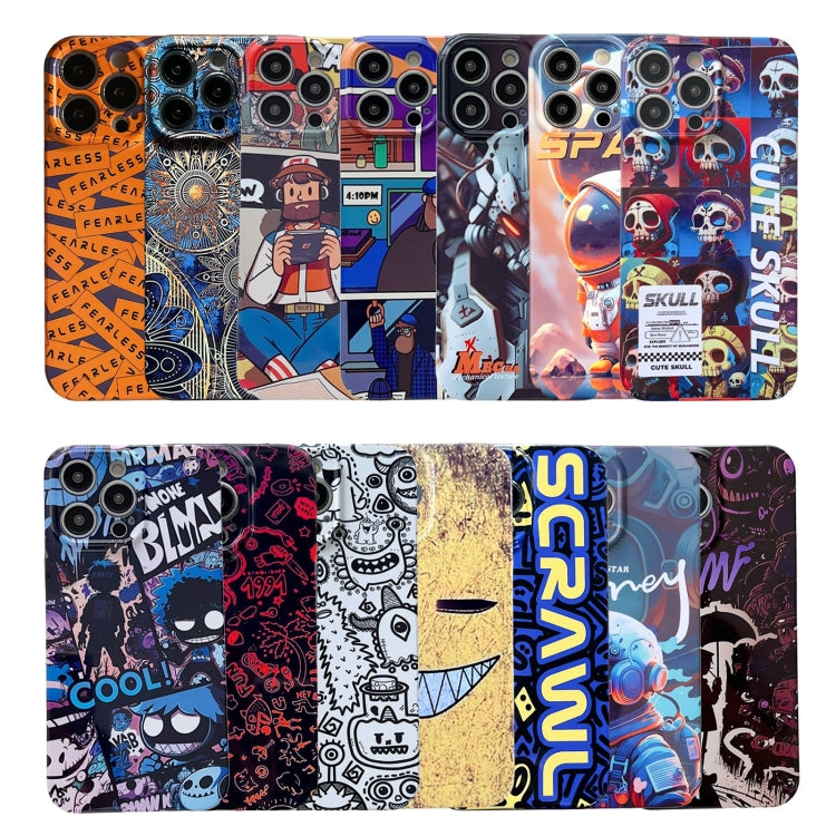 For iPhone 14 Pro Max Painted Pattern Precise Hole PC Phone Case(Orange Astronaut) - iPhone 14 Pro Max Cases by PMC Jewellery | Online Shopping South Africa | PMC Jewellery