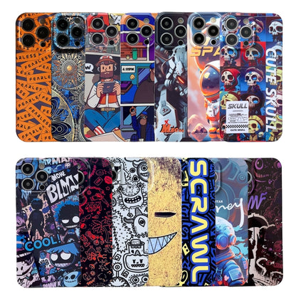 For iPhone 13 Pro Max Painted Pattern Precise Hole PC Phone Case(Orange Comics) - iPhone 13 Pro Max Cases by PMC Jewellery | Online Shopping South Africa | PMC Jewellery