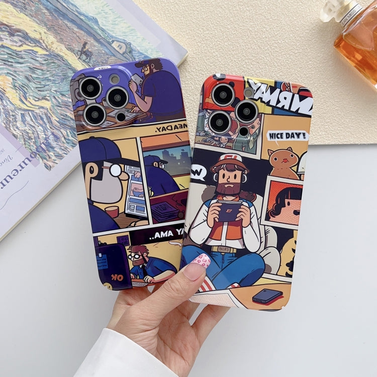 For iPhone X / XS Painted Pattern Precise Hole PC Phone Case(Purple Astronaut) - More iPhone Cases by PMC TechLife | Online Shopping South Africa | PMC TechLife