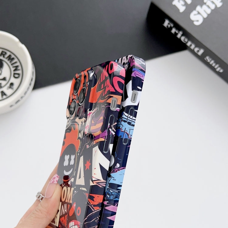 For iPhone XS Max Painted Pattern Precise Hole PC Phone Case(Orange Paint Astronaut) - More iPhone Cases by PMC TechLife | Online Shopping South Africa | PMC TechLife