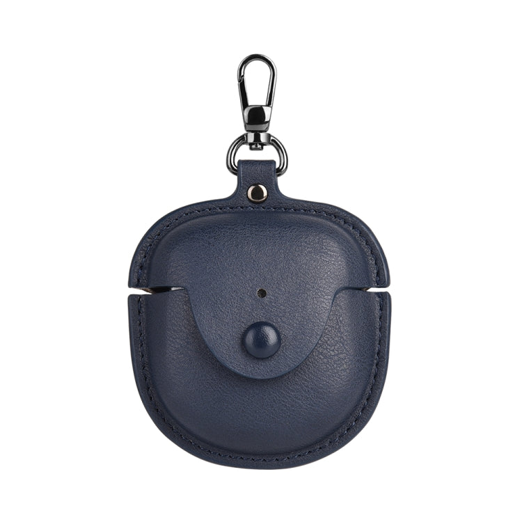 For Bose QuietComfort Earbuds II Leather TWS Earphone Protective Case with Hook(Blue) - Other Earphone Case by PMC TechLife | Online Shopping South Africa | PMC TechLife