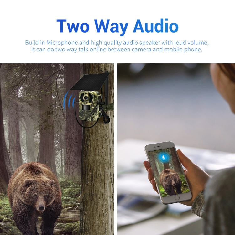 ESCAM QF380 4MP Network Solar PIR Alert Smart Wildlife Hunting Camera, 4G:EU Version(Camouflage) - free shipping - PMC TechLife - Order now!