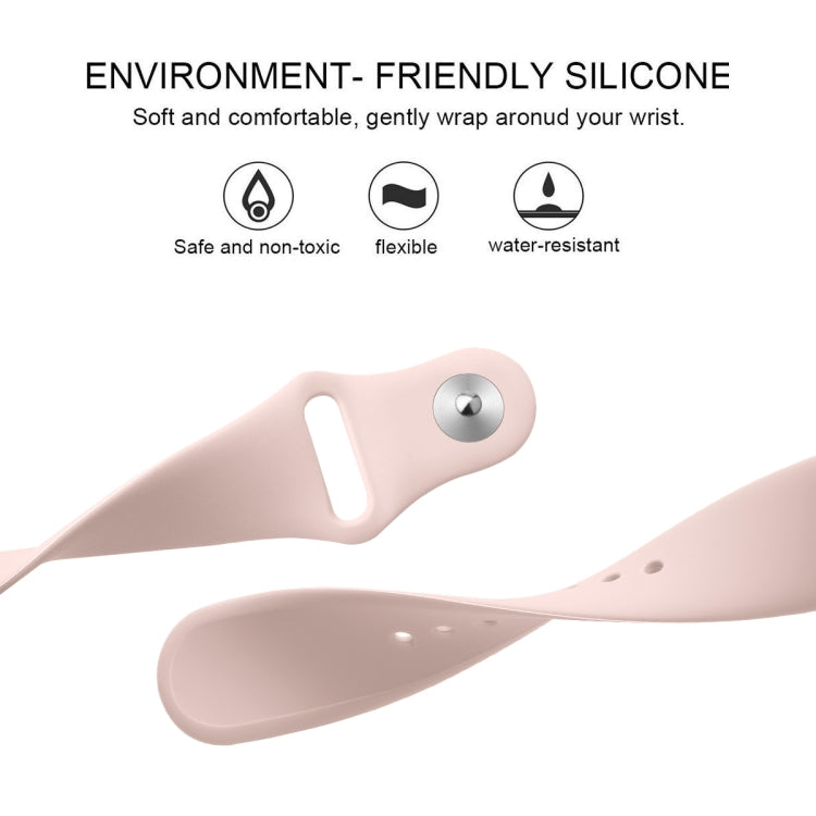 For Fitbit Versa 2 / Fitbit Versa / Fitbit Versa Lite Solid Color Silicone Watch Band, Size:S(Sand Pink) - Watch Bands by PMC TechLife | Online Shopping South Africa | PMC TechLife | Buy Now Pay Later Mobicred